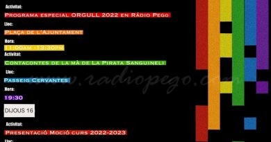 Pego celebra des de hui la Setmana de l’Orgull