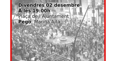 Divendres concentració a Pego en suport als 14 joves antifeixistes encausats