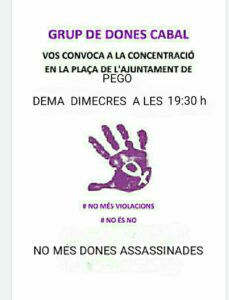 Concentració contra la violència masclista demà a Pego