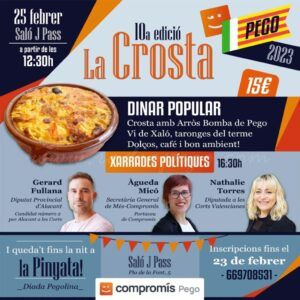 Xarrades i debats sobre noves propostes per a Pego en la Crosta de Compromís