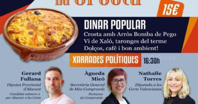 Xarrades i debats sobre noves propostes per a Pego en la Crosta de Compromís