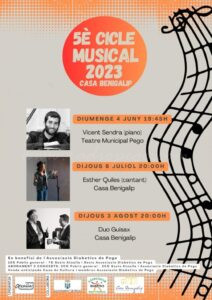 El cicle musical benèfic d’Atzaïla s’enceta amb un concert de Vicent Sendra