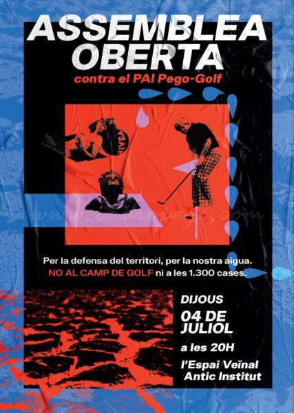 Una assemblea oberta per tal de sumar forces contra el Pai Pego Golf Una assemblea oberta per tal de sumar forces contra el Pai Pego Golf