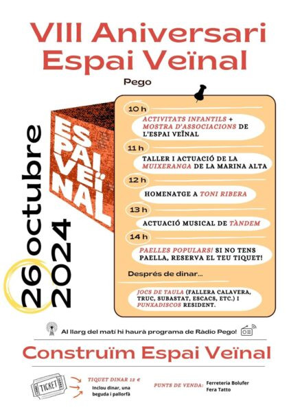 L’Espai Veïnal celebra els seus 8 anys de vida i homenatja un dels seus impulsors, Toni Ribera L’Espai Veïnal celebra els seus 8 anys de vida i homenatja un dels seus impulsors, Toni Ribera