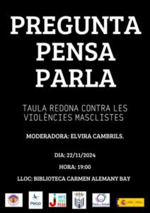 «Combatre el patriarcat i les violències masclistes és cosa de totes i de tots i des de tots els àmbits», afirma Elvira Cambrils, moderadora de la taula rodona ‘Contra les violències masclistes’