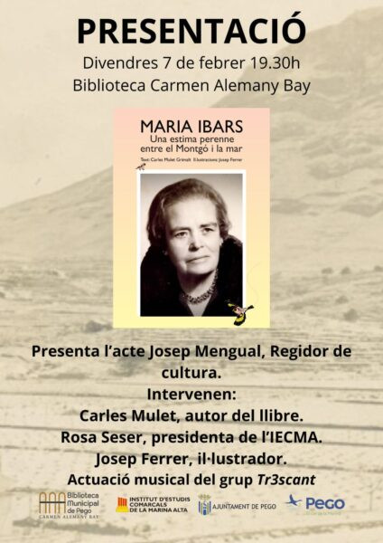 Cita amb ‘Maria Ibars. Una estima perenne entre el Montgó i la mar’, a la biblioteca de Pego