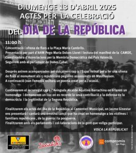 L’Associació de Memòria Històrica de Pego demana un espai públic on recordar Aquilino Barrachina per «la seua contribució a la defensa de la democràcia i la legitimitat de la II República»