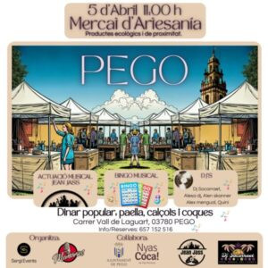 Pego acull dissabte un mercat d’artesania
