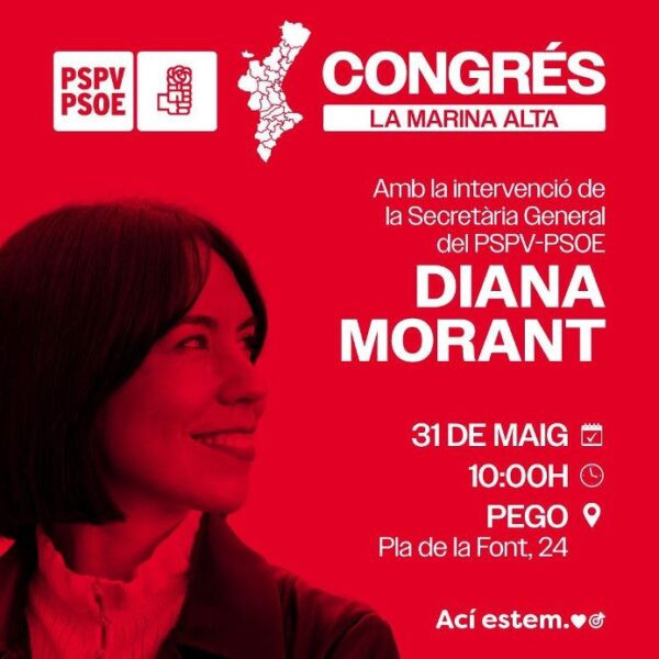 Pego acull el Congrés Comarcal del PSPV que obrirà la ministra i secretària general Diana Morant