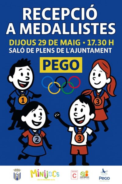 Pego rebrà als medallistes dels Mini Jocs 2025 en una recepció oficial