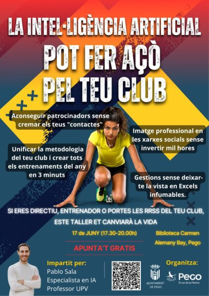 L’Ajuntament de Pego, el primer de la Comunitat Valenciana en oferir un taller sobre IA aplicada a la gestió esportiva