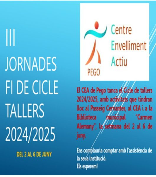 El Centre d’Envelliment Actiu de Pego celebra les “III Jornades de fi de cicle dels tallers” amb activitats diverses