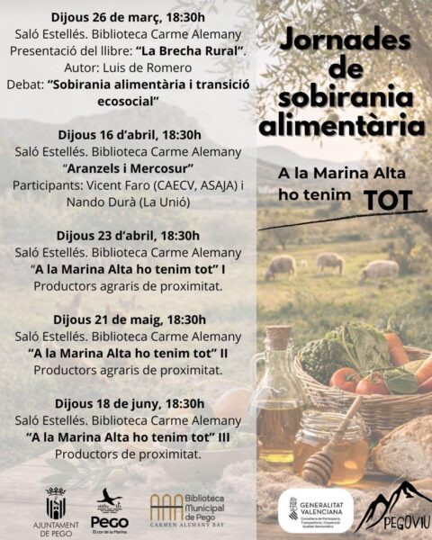Pego Viu posa damunt la taula “què mengem i d’on ve” organitzant unes Jornades de Sobirania Alimentària